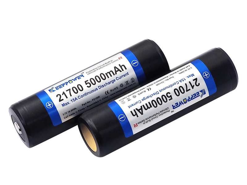 Keeppower 21700 R 15A 5000mAh 3,6V - 3,7V Li-Ion-Akku PCB geschützt (Pluspol erhöht)