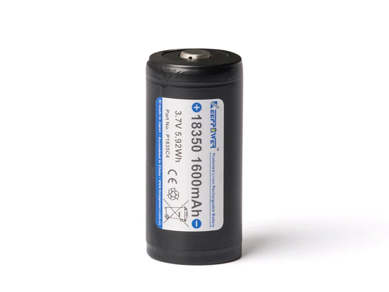 Keeppower 18350 - 1600mAh, 3,6V - 3,7V Li-Ionen-Akku PCB geschützt P1835C4
