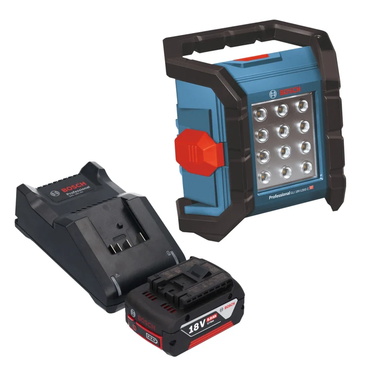 Bosch GLI 18V-1200 C Professional Akku Baustrahler 18 V 1200 lm + 1x Akku 5,0 Ah + Ladegerät