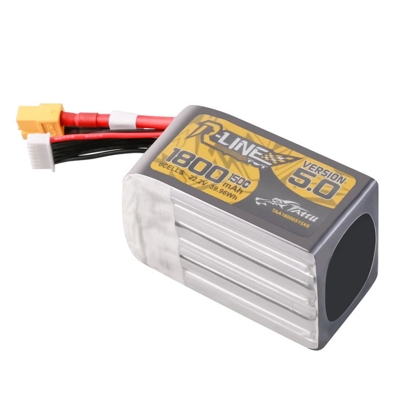 Tattu R-Line Version 5.0 6S 1800mAh 22,2V 150C 6S1P Lipo-Akkupack mit XT60-Stecker