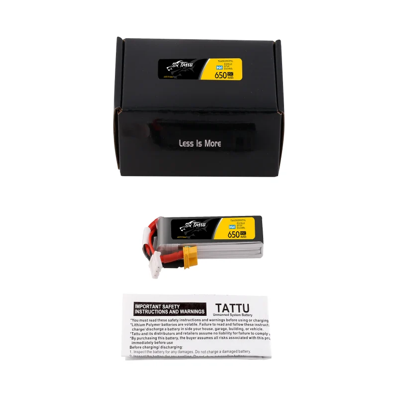 Tattu 2S 650mAh 95C 7,6V HV Lipo Akku mit XT30 Long-Pack