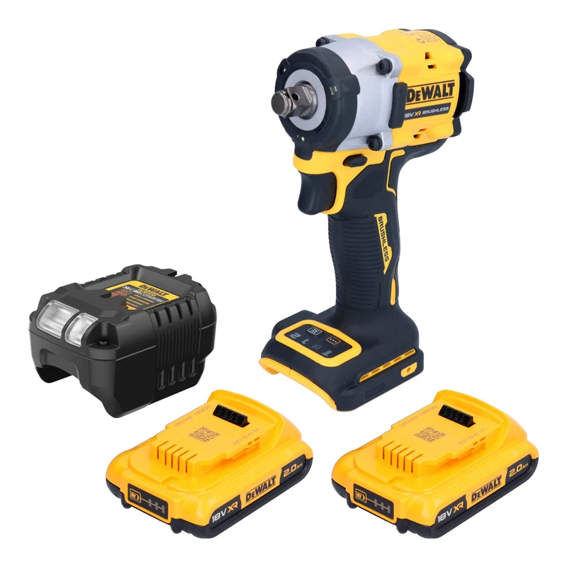 DeWalt DCF 921 D2 Akku Schlagschrauber 18 V 400 Nm 1/2" Brushless + 2x Akku 2,0 Ah + Ladegerät