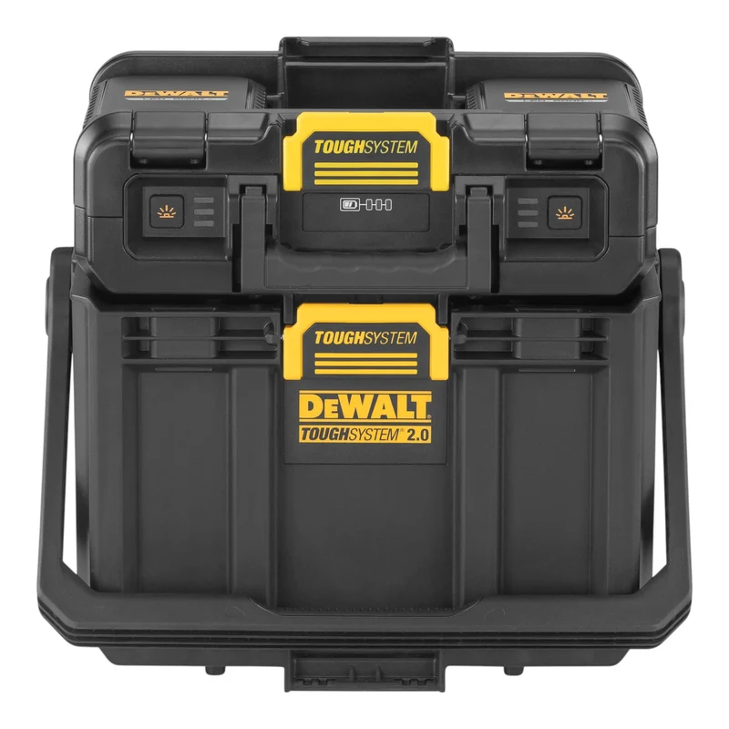 DeWalt DWST08061-1 Werkzeugbox mit integrierten Leuchten 395 x 352 x 255 mm ToughSystem 2.0 + 1x Akku 4,0 Ah + Ladegerät