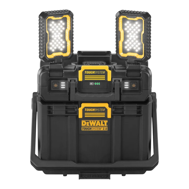 DeWalt DWST08061-1 Werkzeugbox mit integrierten Leuchten 395 x 352 x 255 mm ToughSystem 2.0 + 1x Powerstack Akku 5,0 Ah + Ladegerät