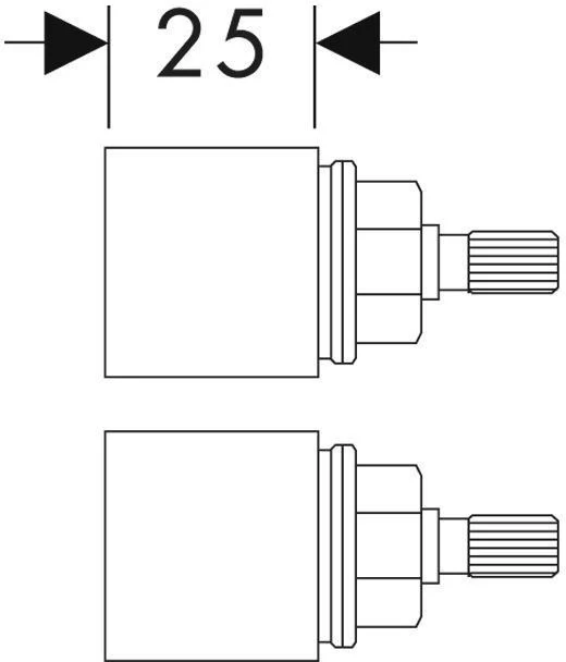 AXOR Starck Verlängerungsset 25 mm für Grundkörper 3-Loch WT-Armatur UP – DN15, rund