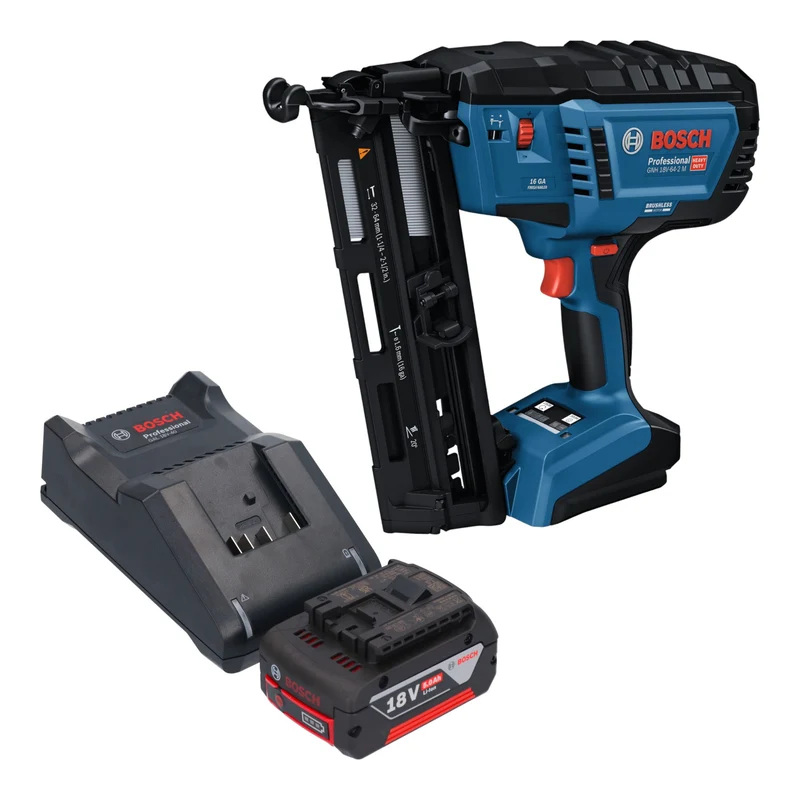 Bosch GNH 18V-64-2 M Professional Akku Holznagler 18 V 1,6 x 32 - 64 mm + 1x Akku 5,0 Ah + Ladegerät