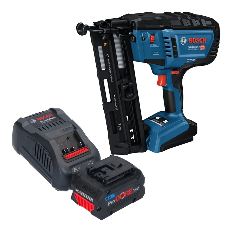 Bosch GNH 18V-64-2 M Professional Akku Holznagler 18 V 1,6 x 32 - 64 mm + 1x ProCORE Akku 8,0 Ah + Ladegerät