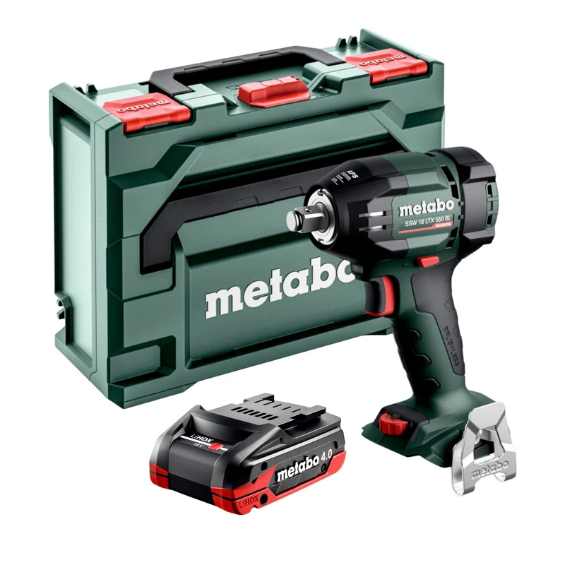 Metabo SSW 18 LTX 550 BL Akku Schlagschrauber 18 V 550 Nm Brushless + 1x LiHDX Akku 4,0 Ah + metaBOX - ohne Ladegerät