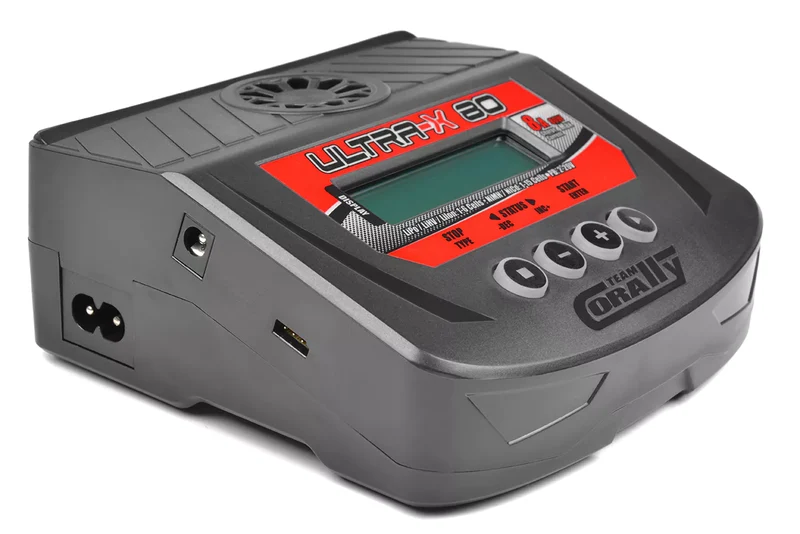 Team Corally Ultra-X 80 AC/DC Balance-Ladegerät 80W 1–6S Lixx 1–15 Nixx 2–20V