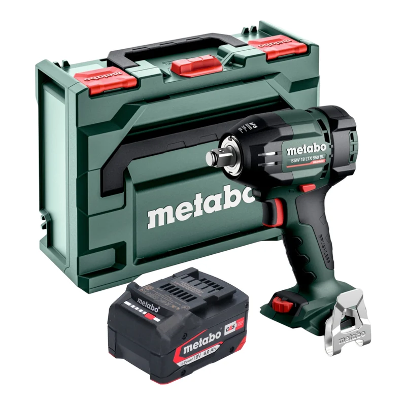Metabo SSW 18 LTX 550 BL Akku Schlagschrauber 18 V 550 Nm Brushless + 1x Akku 4,0 Ah + metaBOX - ohne Ladegerät