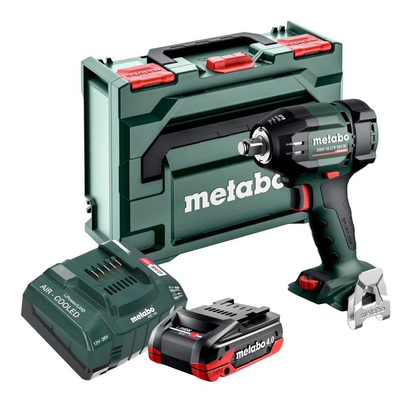 Metabo SSW 18 LTX 550 BL Akku Schlagschrauber 18 V 550 Nm Brushless + 1x LiHDX Akku 4,0 Ah + Ladegerät + metaBOX