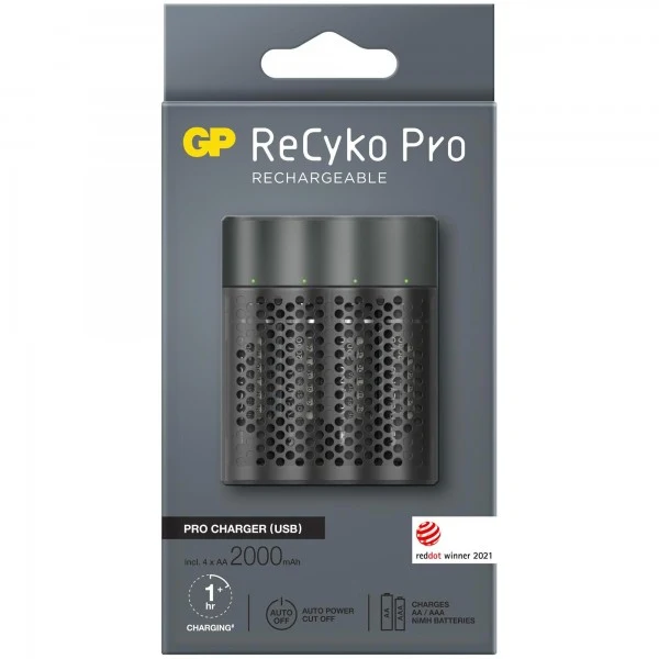 GP Batteries USB-Modell Ladegerät GP P461 Pro-Line 4 x ReCyko Pro AA 2000 mAh