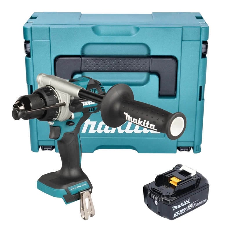 Makita DHP 492 F1J Akku Schlagbohrschrauber 18 V 141 Nm Brushless + 1x Akku 3,0 Ah + Makpac - ohne Ladegerät