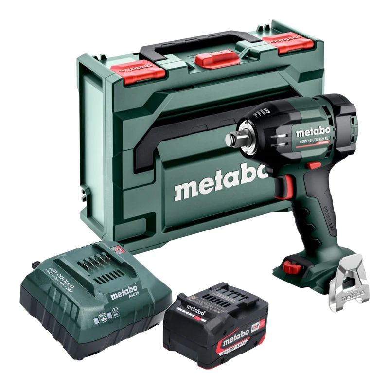 Metabo SSW 18 LTX 550 BL Akku Schlagschrauber 18 V 550 Nm Brushless + 1x Akku 4,0 Ah + Ladegerät + metaBOX