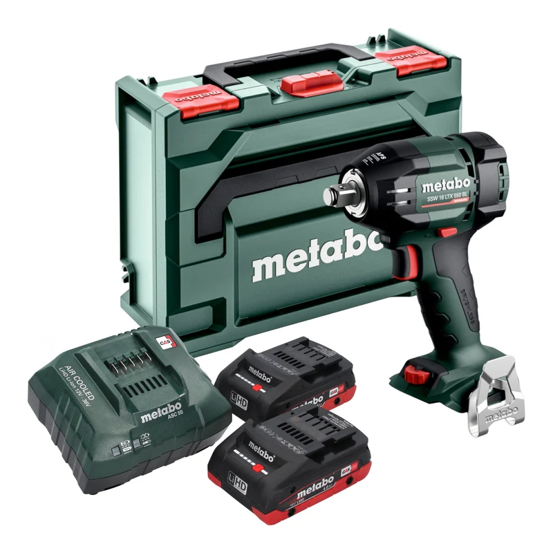 Metabo SSW 18 LTX 550 BL Akku Schlagschrauber 18 V 550 Nm Brushless ( 602404800 ) + 2x LiHD Akku 4,0 Ah + Ladegerät + metaBOX