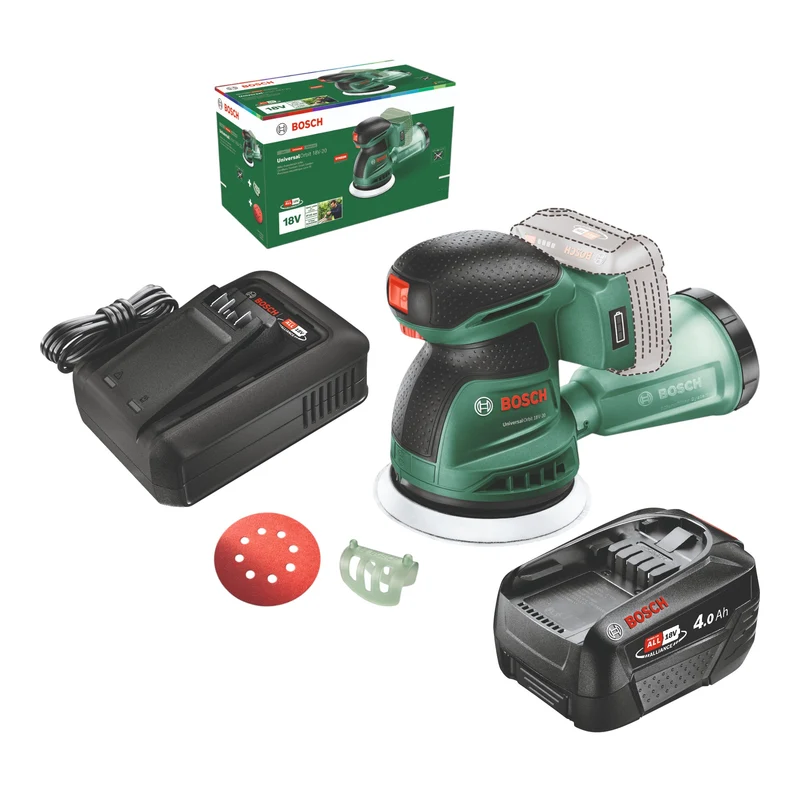 Bosch UniversalOrbit 18V-20 Akku Exzenterschleifer 18 V 125 mm + 1x Akku 4,0 Ah + Ladegerät