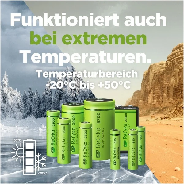 AAA Akku GP NiMH 950 mAh ReCyko 1,2V 2 Stück