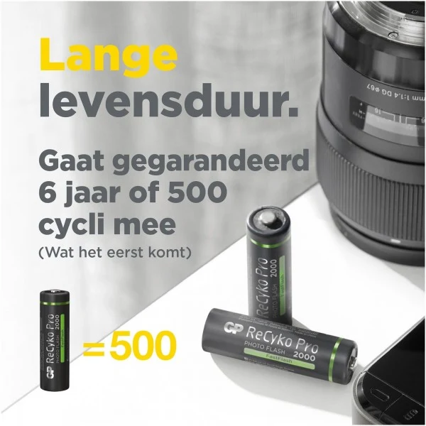 AA Akku GP NiMH 2000 mAh ReCyko Pro Photoflash 1,2V 4 Stück