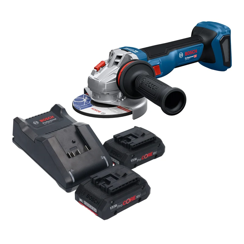 Bosch GWS 18V-11 Professional Akku Winkelschleifer 18 V 125 mm + 2x ProCORE Akku 4,0 Ah + Ladegerät