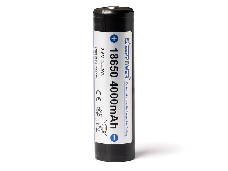 Keeppower 18650 - 4000mAh 3,6V - 3,7V Li-Ion-Akku geschützt (Pluspol erhöht) P1840C