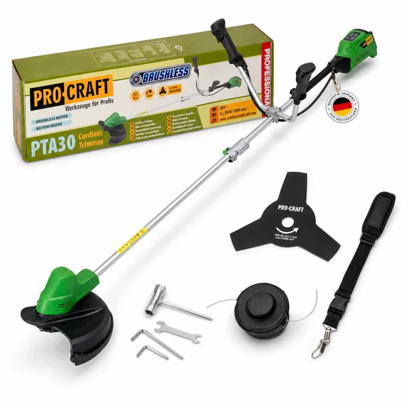 Procraft PTA30 Akku Freischneider 20 V 300 mm Brushless Solo - ohne Akku, ohne Ladegerät