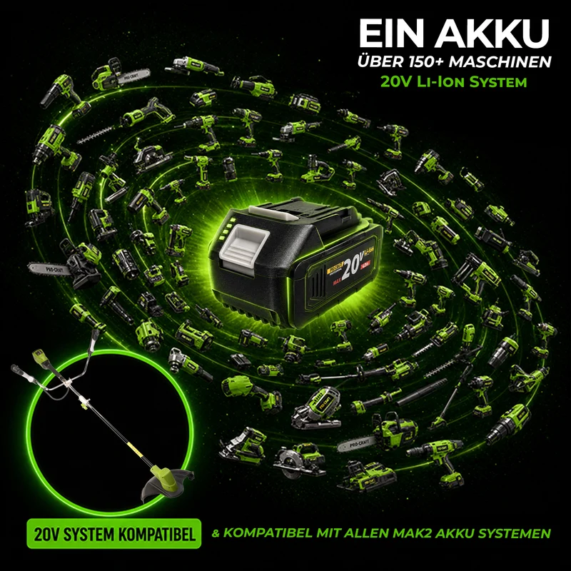 Procraft PTA30 Akku Freischneider 20 V 300 mm Brushless Solo - ohne Akku, ohne Ladegerät