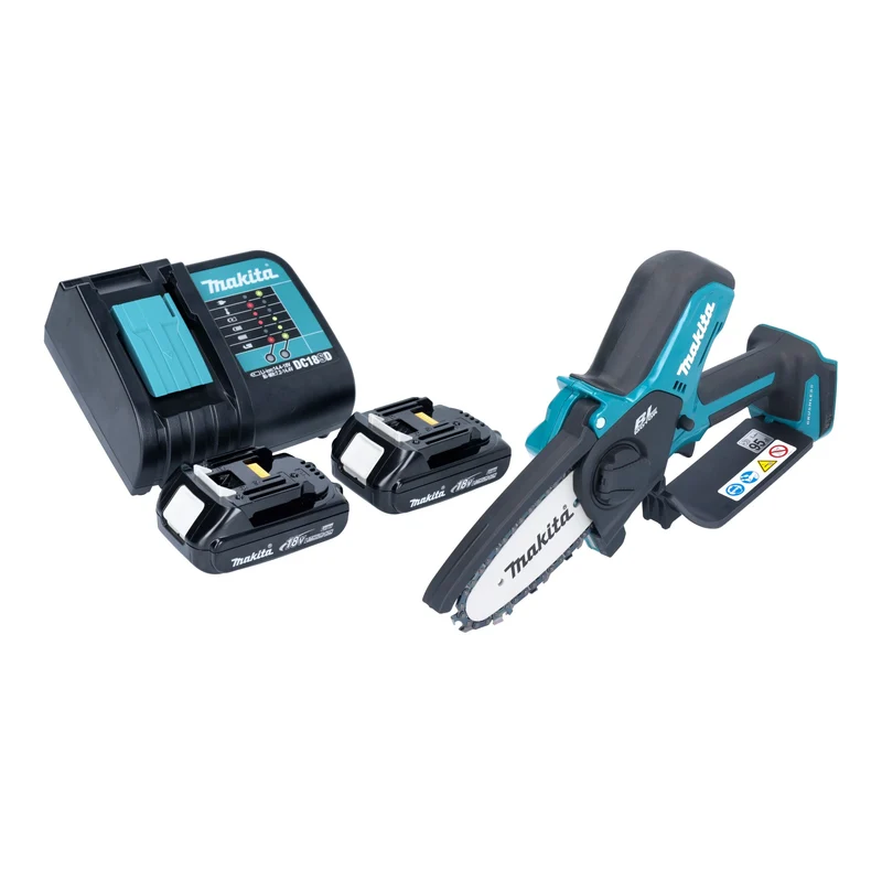 Makita DUC 101 SY201 Akku Astsäge 18 V 10 cm Brushless + 2x Akku 1,5 Ah + Ladegerät