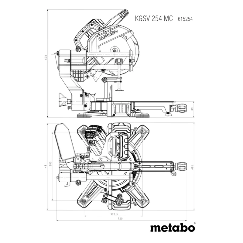 Metabo KGSV 254 MC Kappsäge 1800 Watt 254 mm ( 615254000 )