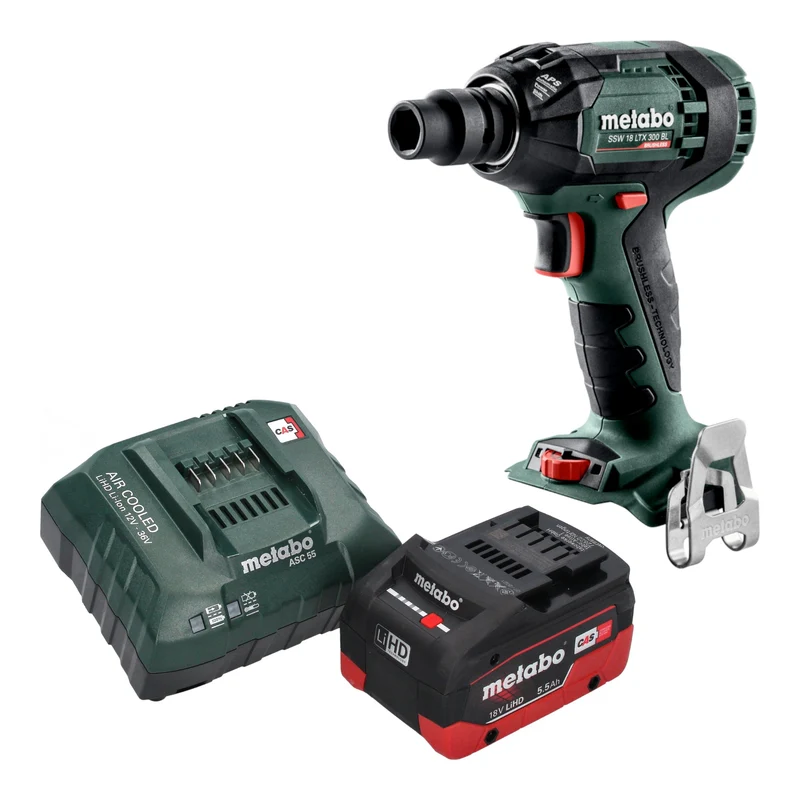 Metabo SSW 18 LTX 300 BL Akku Schlagschrauber 18 V 300 Nm 1/2" Brushless + 1x LiHD Akku 5,5 Ah + Ladegerät