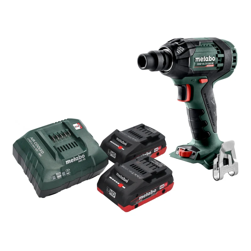 Metabo SSW 18 LTX 300 BL Akku Schlagschrauber 18 V 300 Nm 1/2" Brushless + 2x LiHD Akku 4,0 Ah + Ladegerät