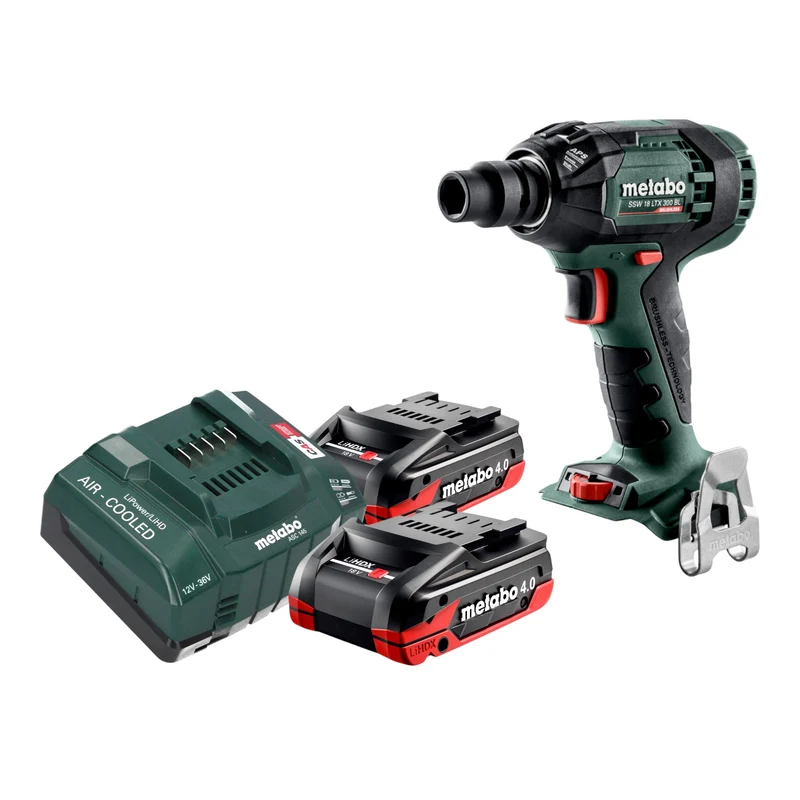 Metabo SSW 18 LTX 300 BL Akku Schlagschrauber 18 V 300 Nm 1/2" Brushless + 2x LiHDX Akku 4,0 Ah + Ladegerät