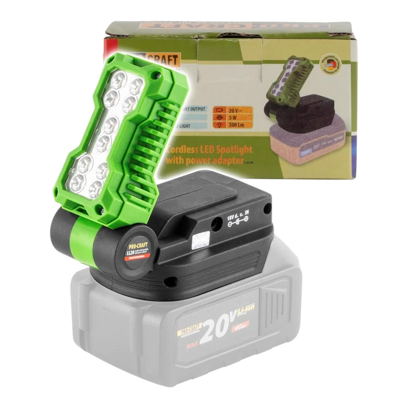 Procraft LL20bb Akku LED Strahler 20 V 500 lm Solo - ohne Akku, ohne Ladegerät
