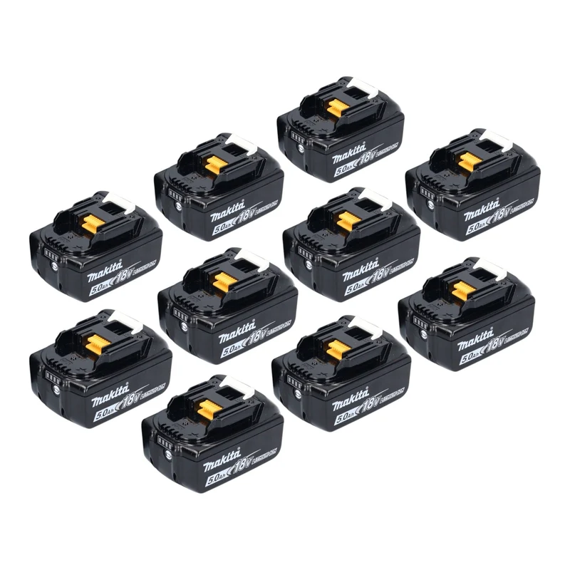 Makita Akku Set 10x BL 1850 B 18 V 5,0 Ah / 5000 mAh Li-Ion Akku ( 10x 197280-8 )