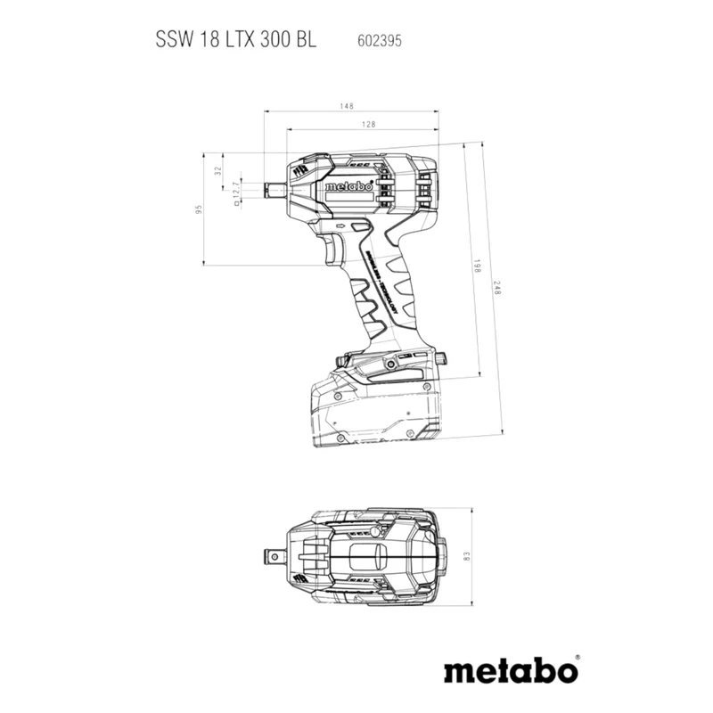 Metabo SSW 18 LTX 300 BL Akku Schlagschrauber 18 V 300 Nm 1/2" Brushless ( 602395890 ) Solo - ohne Akku, ohne Ladegerät