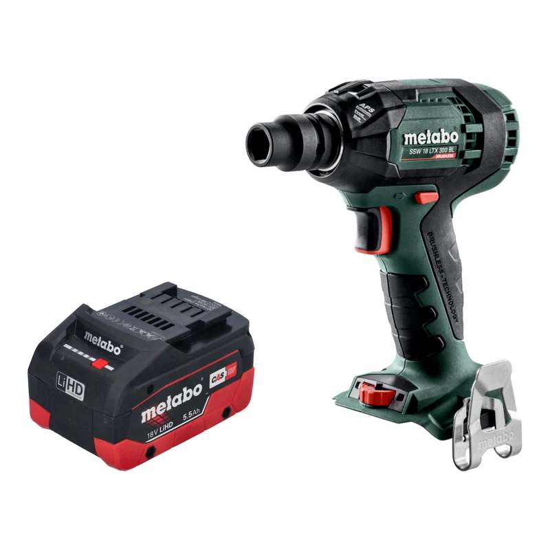 Metabo SSW 18 LTX 300 BL Akku Schlagschrauber 18 V 300 Nm 1/2" Brushless + 1x LiHD Akku 5,5 Ah - ohne Ladegerät