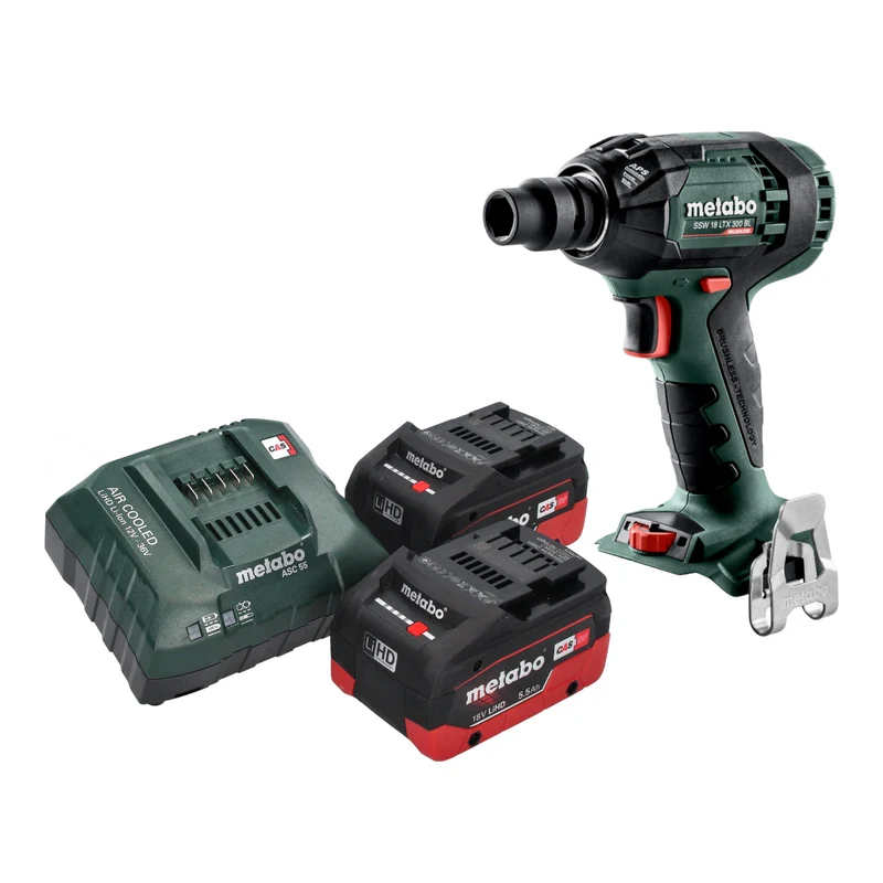Metabo SSW 18 LTX 300 BL Akku Schlagschrauber 18 V 300 Nm 1/2" Brushless + 2x LiHD Akku 5,5 Ah + Ladegerät