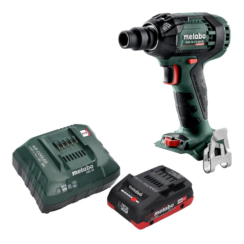 Metabo SSW 18 LTX 300 BL Akku Schlagschrauber 18 V 300 Nm 1/2" Brushless + 1x LiHD Akku 4,0 Ah + Ladegerät