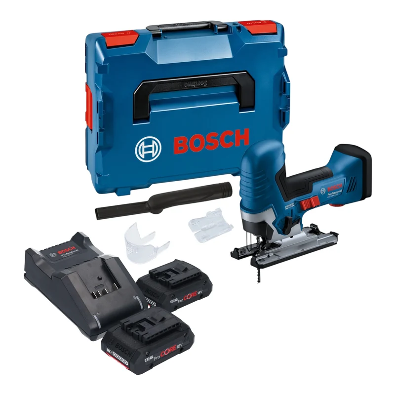 Bosch GST 18V-125 S Professional Akku Stichsäge 18 V 125 mm Brushless + 2x ProCORE Akku 4,0 Ah + Ladegerät + L-Boxx