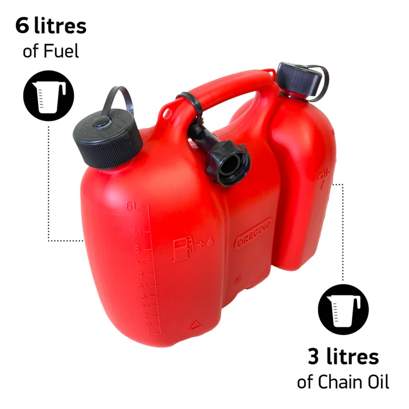 Oregon Kombikanister 6 + 3 l rot für Kraftstoff und Kettenöl ( 562405 )