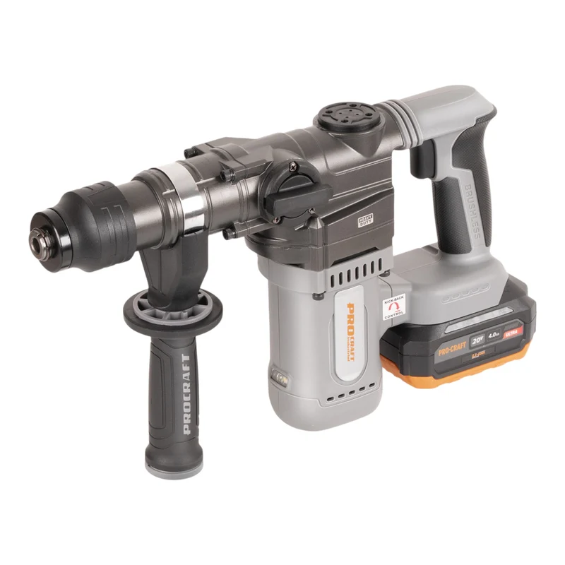 Procraft Industrial HD20A Akku Bohrhammer 20 V 3,8 J Brushless + 1x Akku 4,0 Ah + Ladegerät + Koffer