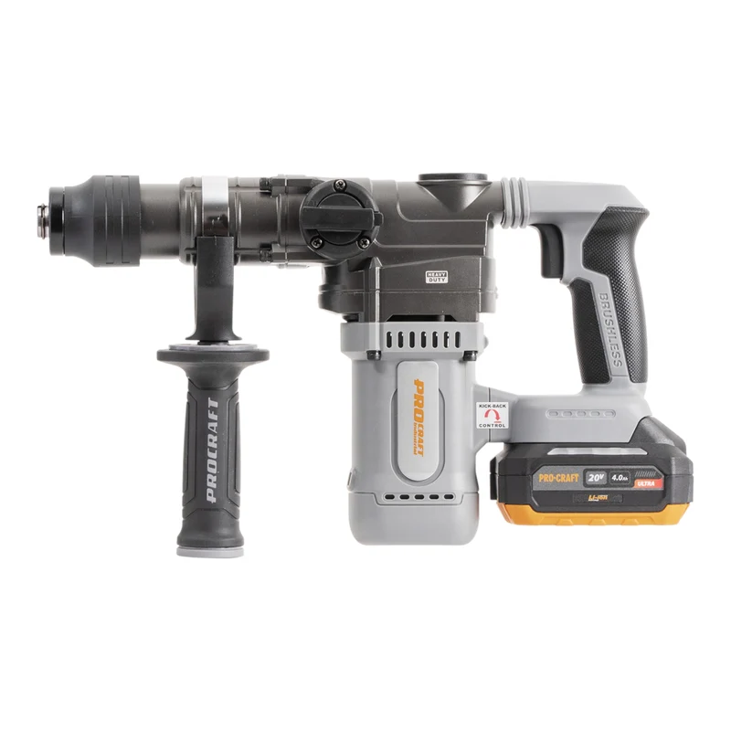 Procraft Industrial HD20A Akku Bohrhammer 20 V 3,8 J Brushless + 1x Akku 4,0 Ah + Ladegerät + Koffer