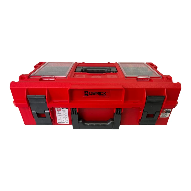 Qbrick System ONE 200 Profi RED ULTRA HD Custom Werkzeugkoffer modularer Organizer 585 x 385 x 190 mm 15,4 l stapelbar IP66 - alte Version