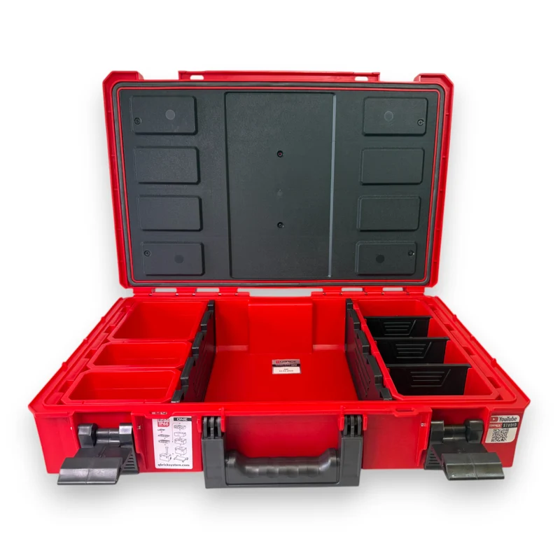 Qbrick System ONE 200 Profi RED ULTRA HD Custom Werkzeugkoffer modularer Organizer 585 x 385 x 190 mm 15,4 l stapelbar IP66 - alte Version