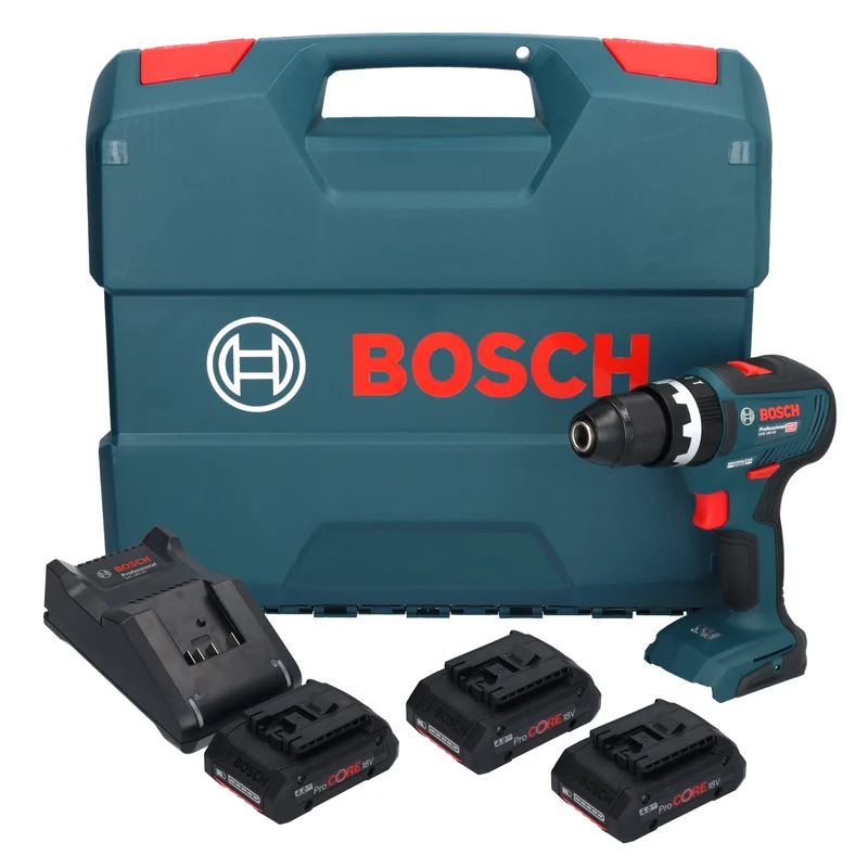 Bosch GSB 18V-55 Professional Akku Schlagbohrschrauber 18 V 55 Nm Brushless ( 0 615 A50 02V ) + 3x ProCORE Akku 4,0 Ah + Ladegerät + Koffer