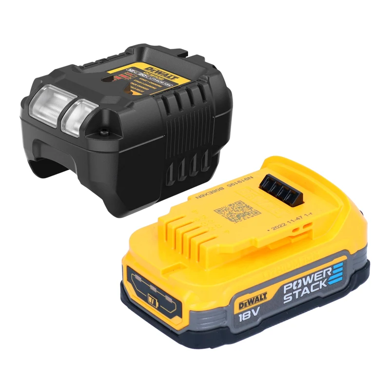 DeWalt DWST08061-1 Werkzeugbox mit integrierten Leuchten 395 x 352 x 255 mm ToughSystem 2.0 + 1x Powerstack Akku 1,7 Ah + Ladegerät