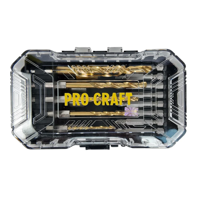 Procraft DBS-18 Bit und Bohrer Set 18 teilig S2 Stahl Phillips / Pozidriv / Torx