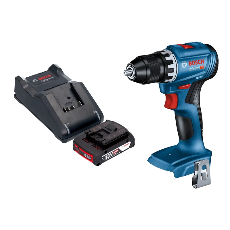 Bosch GSR 18V-45 Professional Akku Bohrschrauber 18 V 45 Nm Brushless + 1x Akku 2,0 Ah + Ladegerät