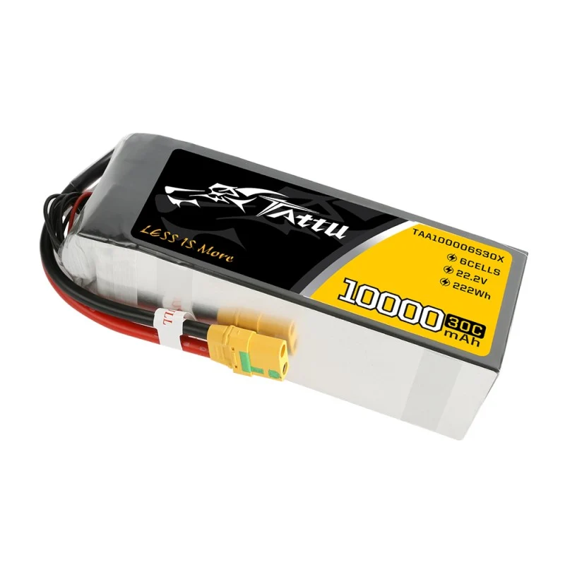 Tattu 10000MAH 22,2V 30C 6S1P Lipo-Akku mit XT90 Anti-Funken-Stecker