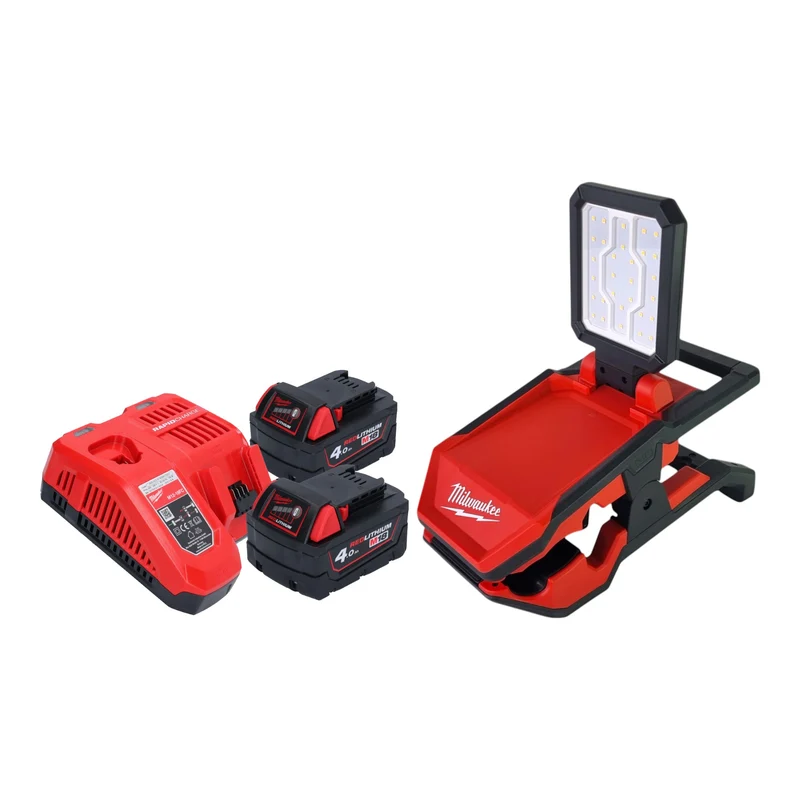 Milwaukee M18 PAL2-402 Akku Leuchte 18 V 2000 lm IP20 + 2x Akku 4,0 Ah + Ladegerät