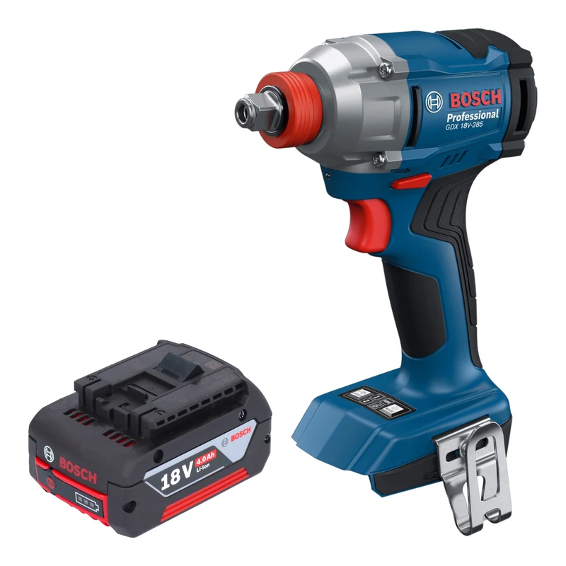 Bosch GDX 18V-285 Professional Akku Drehschlagschrauber 18 V 285 Nm 1/4'' Brushless + 1x Akku 4,0 Ah - ohne Ladegerät